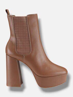 Saks Fifth Avenue Women’s Brown 113mm Leather Platform Boots Shoes Size 40